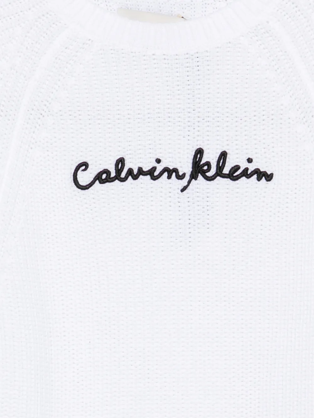 Calvin Klein Kids logo-embroidered raglan-sleeve sweater Wit