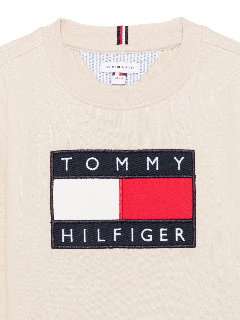 Tommy Hilfiger Junior Sweater met geborduurd logo Beige