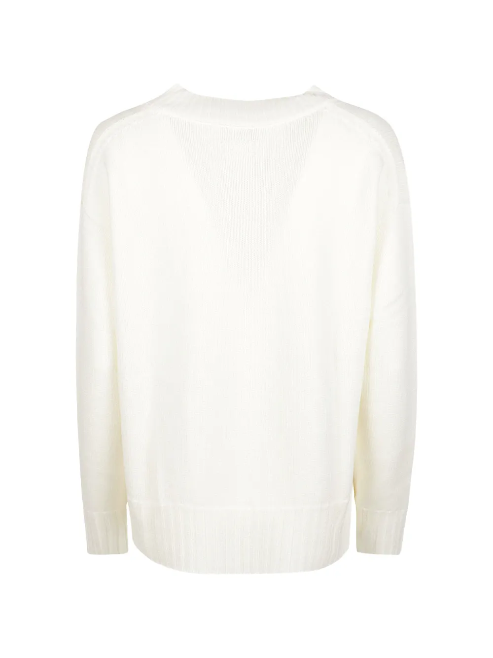 Drumohr Trui met V-hals en geribbelde afwerking Beige