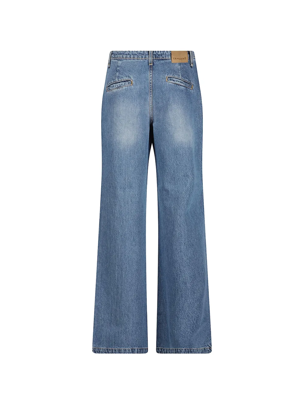 ERMANNO FIRENZE Jeans met wijde pijpen en patchwork met bloemen Blauw