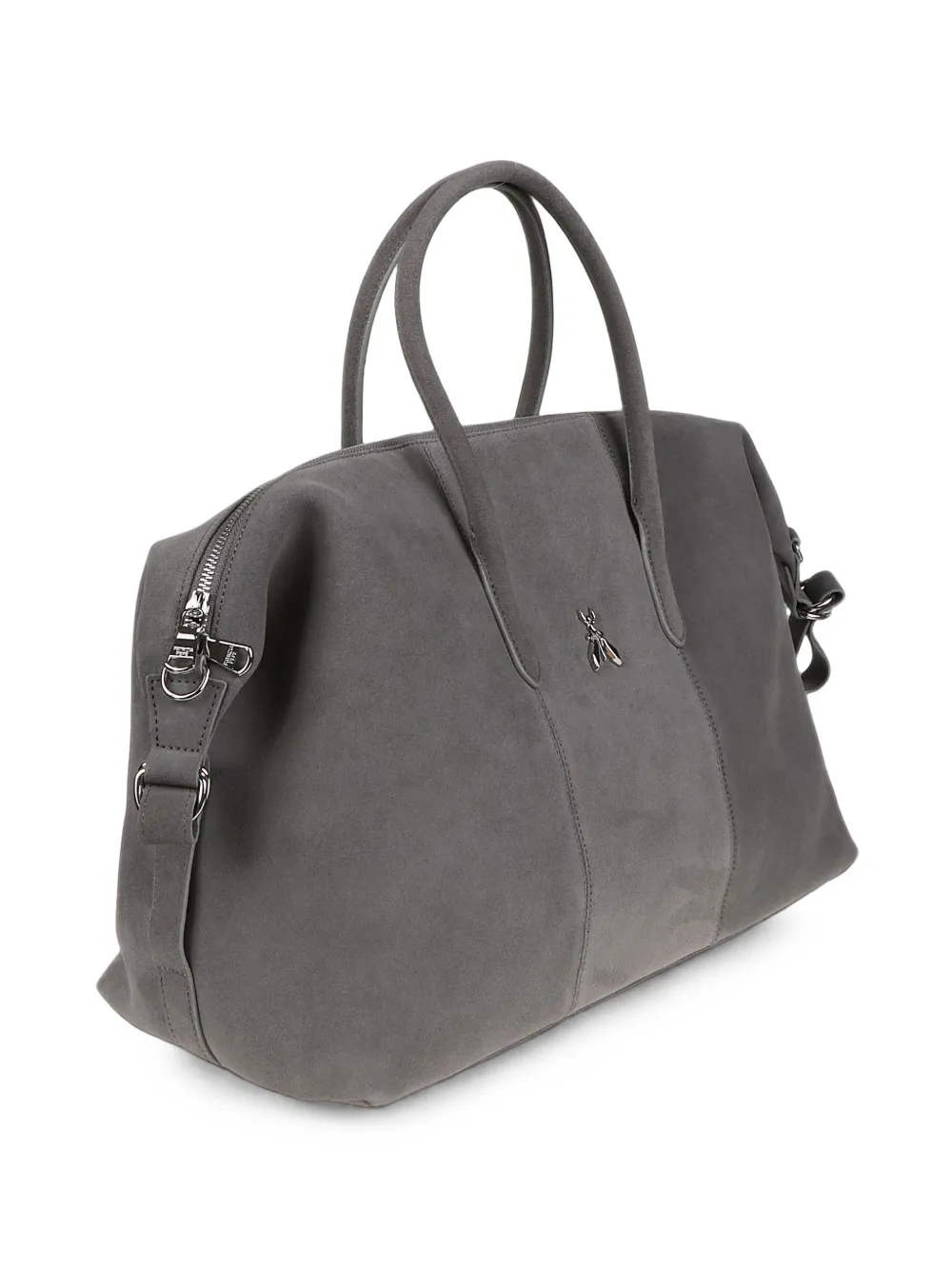 Patrizia Pepe suede-finish logo-plaque tote bag - Grau