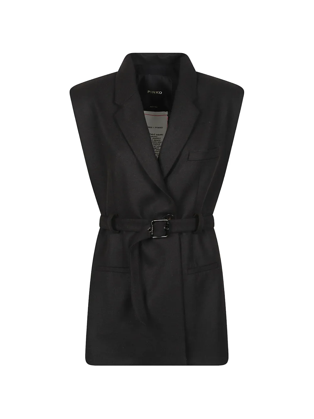PINKO belted sleeveless jacket - Nero