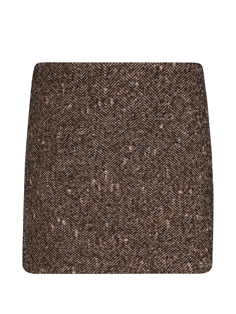 ERMANNO FIRENZE herringbone-pattern straight mini skirt - Braun