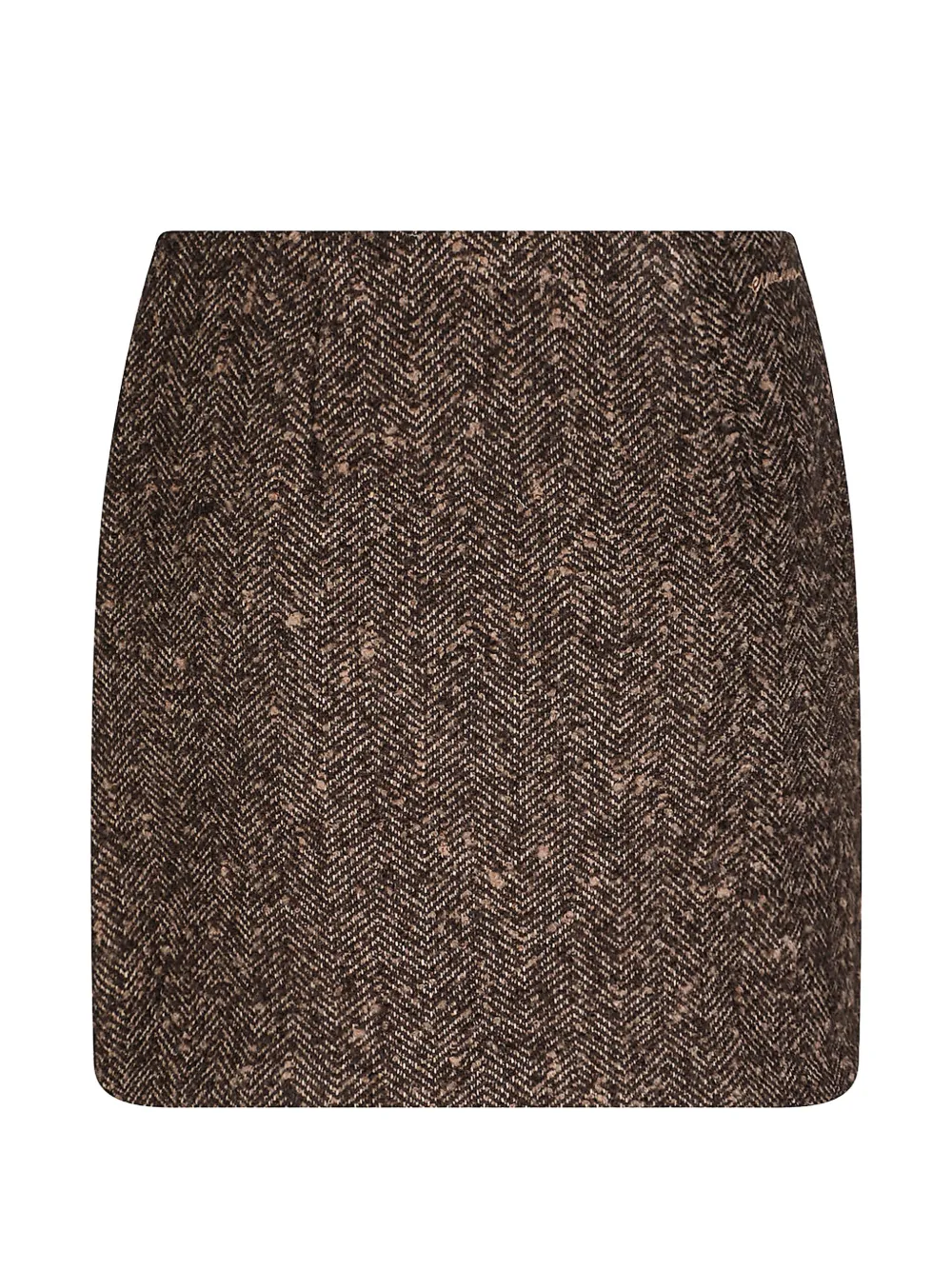 ERMANNO FIRENZE Straight mini-rok met visgraatpatroon Bruin