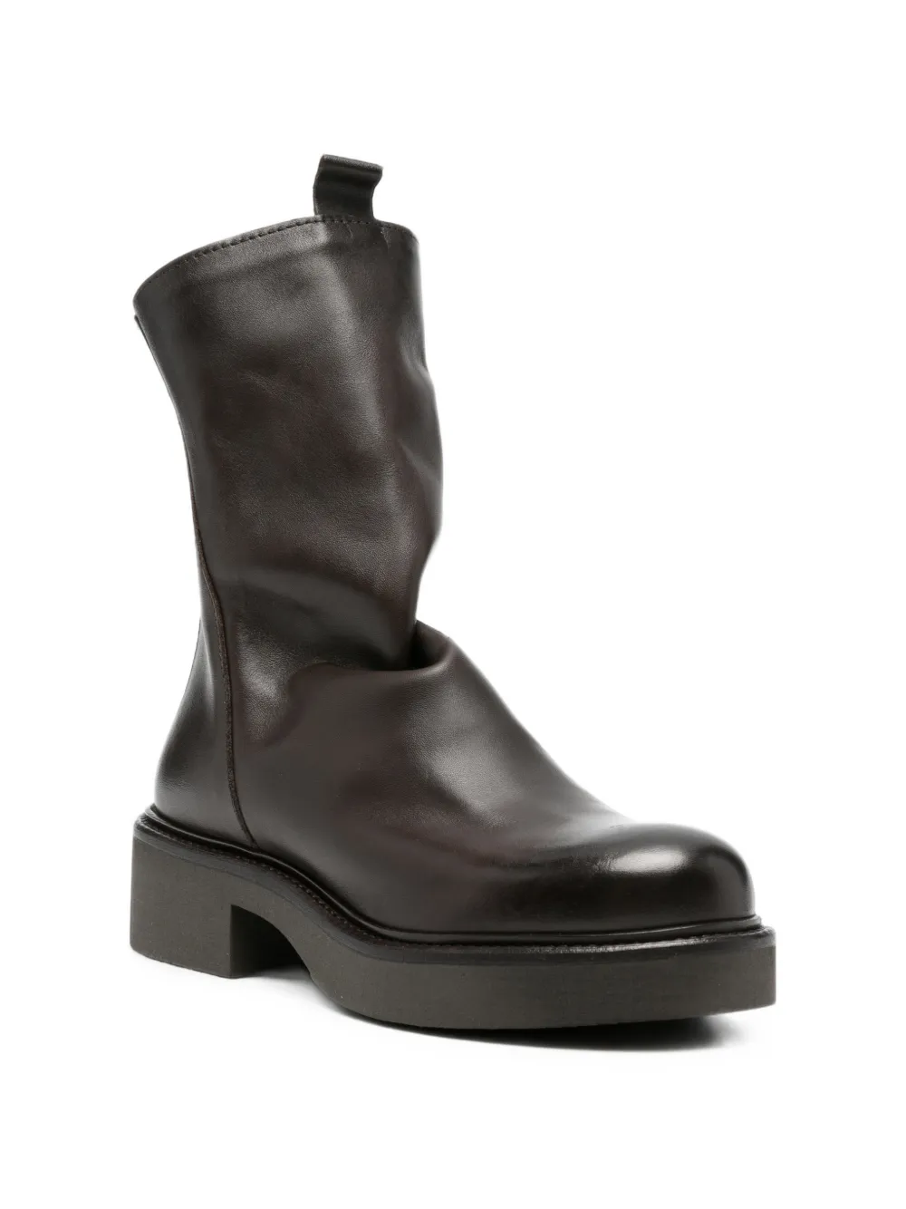 Metisse rear-zip leather ankle boots Bruin