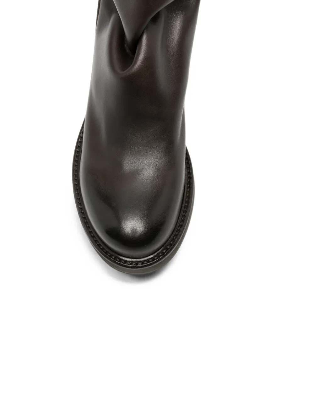 Metisse rear-zip leather ankle boots Bruin