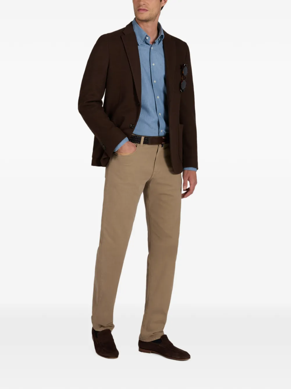 slowear Hopsack slim-fit blazer Bruin