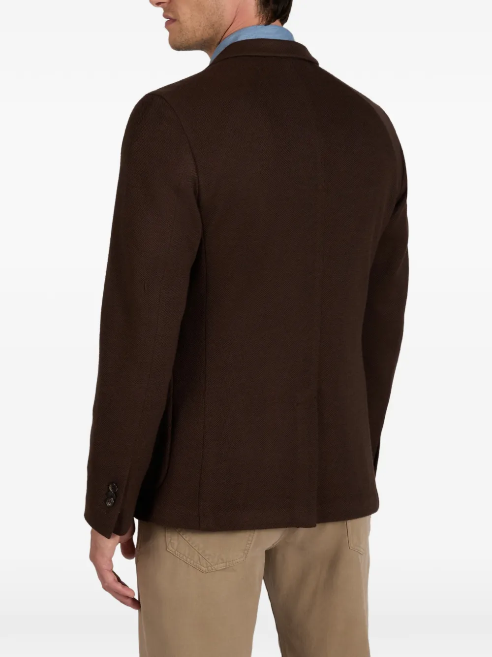 slowear Hopsack slim-fit blazer Bruin