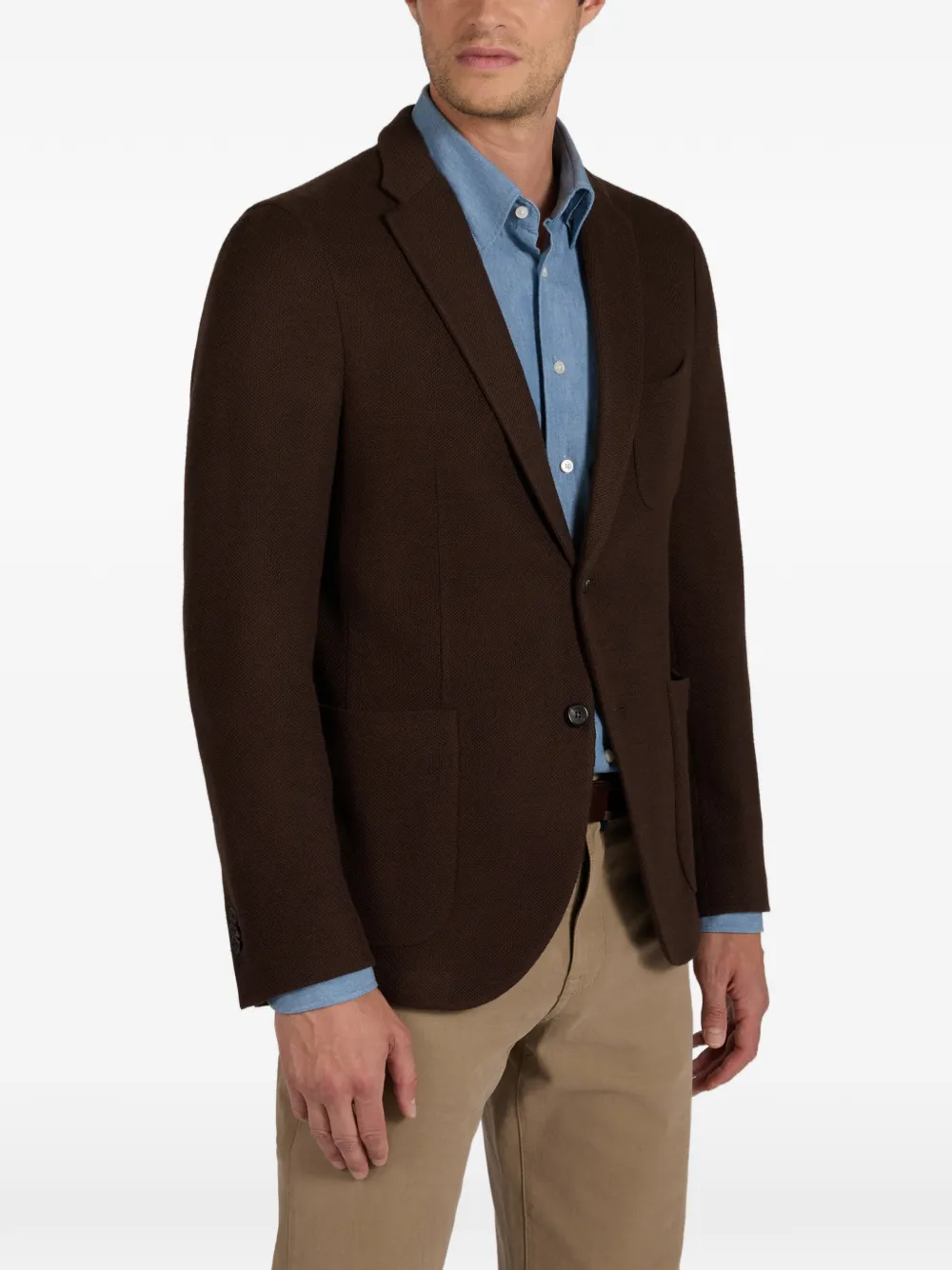 slowear Hopsack slim-fit blazer Bruin