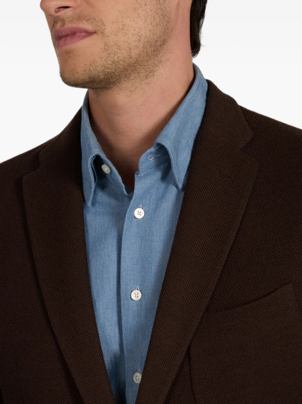 slowear Hopsack slim-fit blazer Bruin