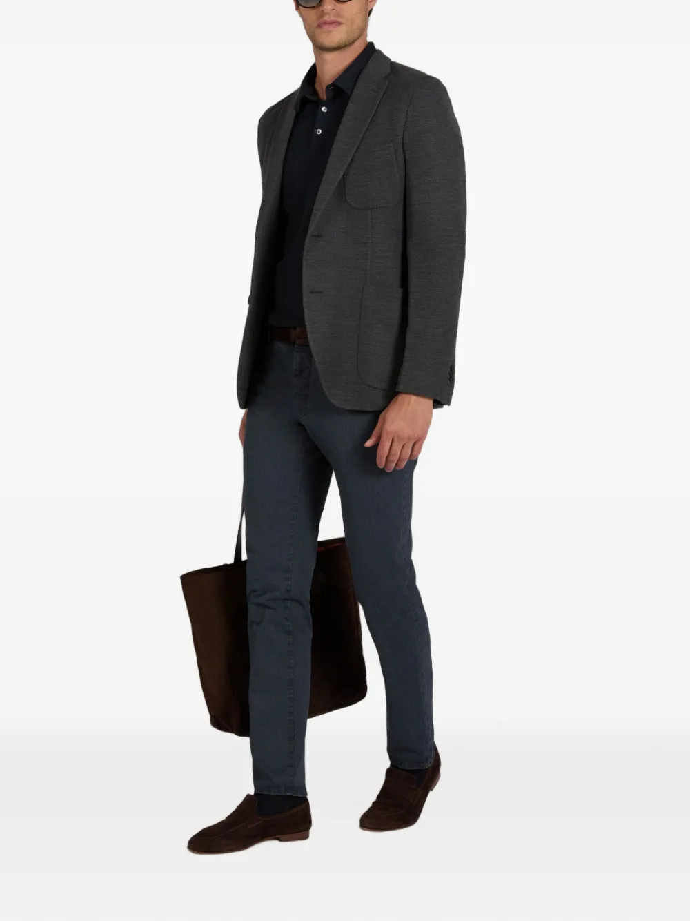 slowear Hopsack blazer Grijs
