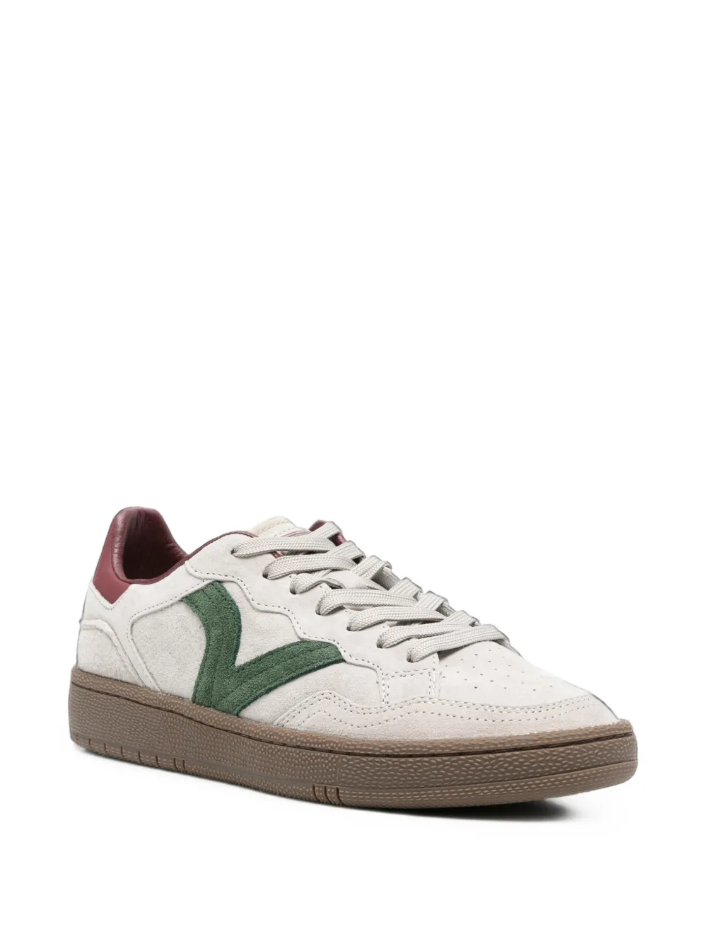 Victoria suede logo-patch sneakers Grijs