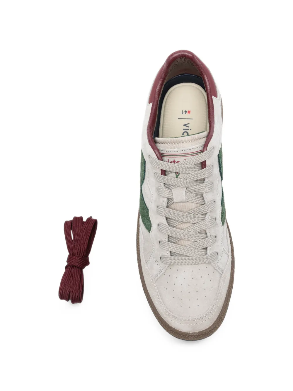 Victoria suede logo-patch sneakers Grijs
