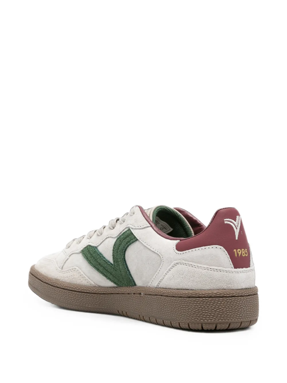 Victoria suede logo-patch sneakers Grijs