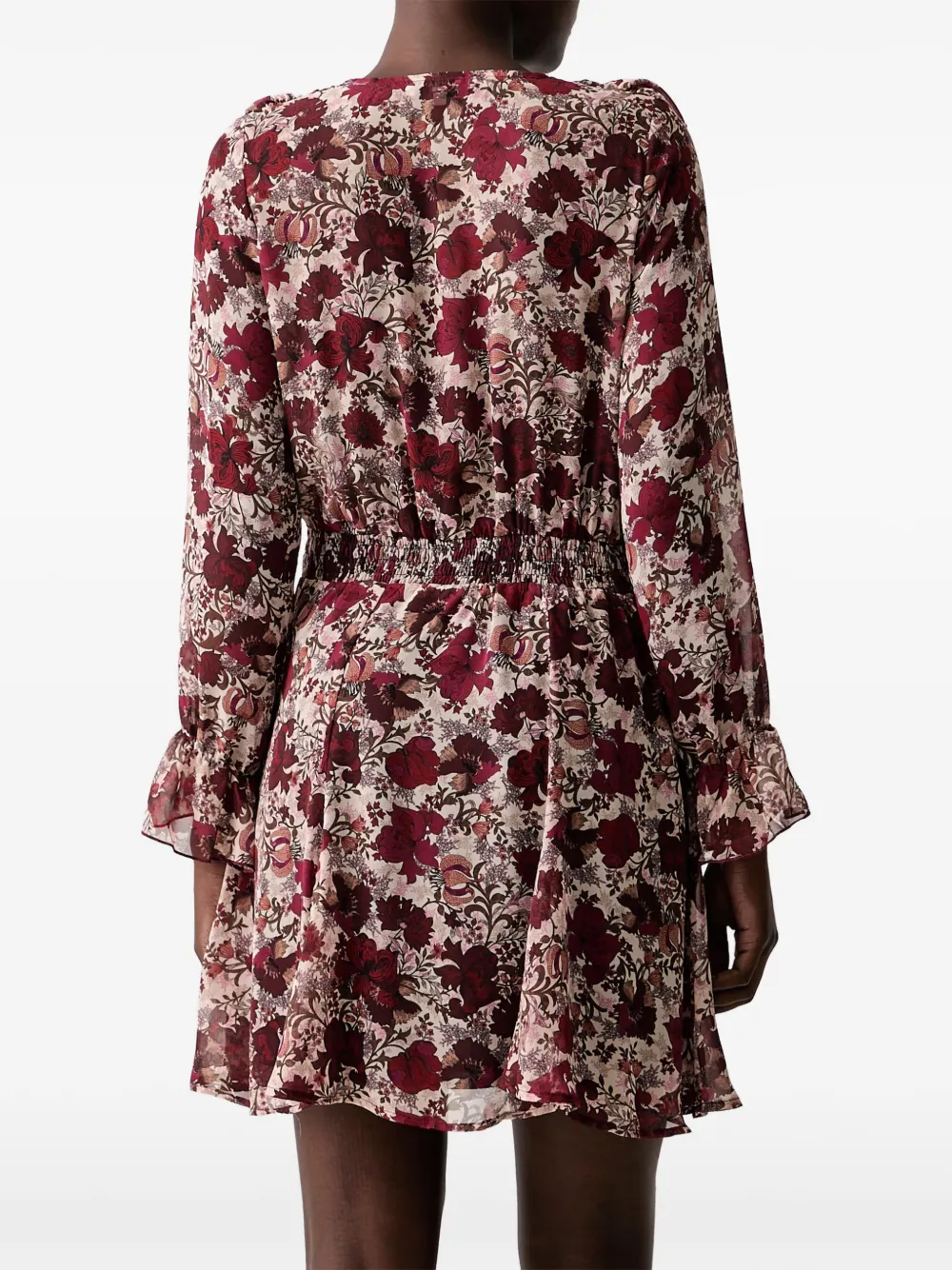 Morgan Mini-jurk met bloemenprint en ruches Rood