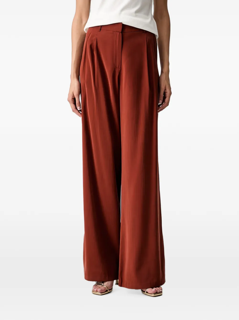 Morgan pleated wide-leg trousers