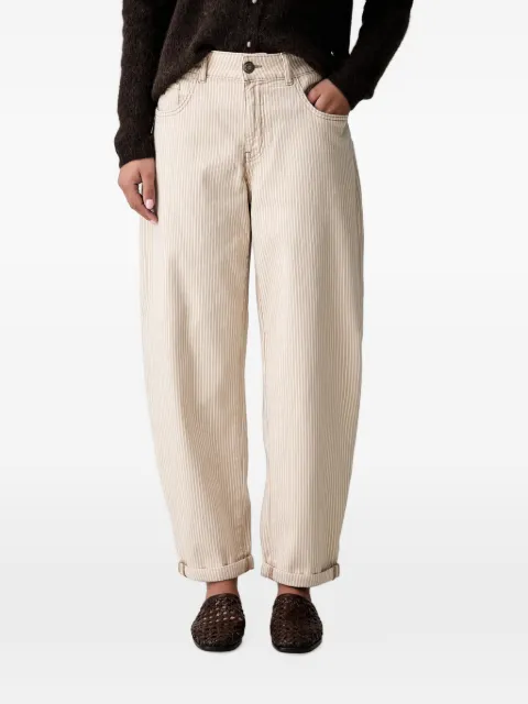 Mos Mosh MMHellen stripe-pattern wide-leg trousers