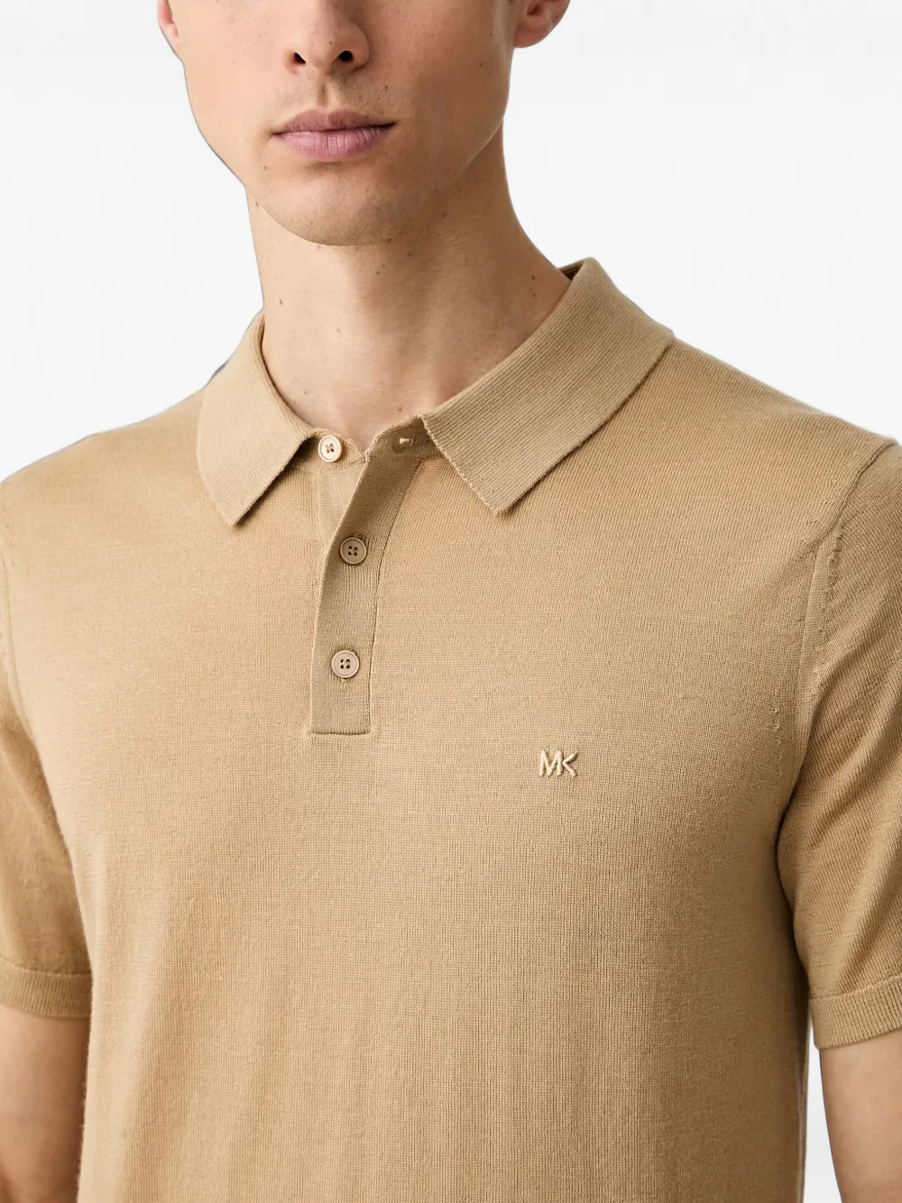 Michael Kors Poloshirt van merinowol Beige