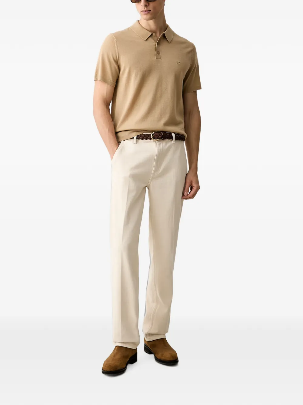 Michael Kors Poloshirt van merinowol Beige