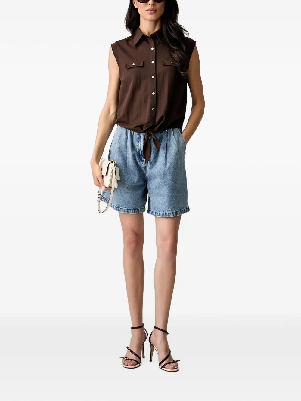 Morgan Denim shorts Blauw