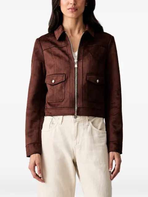 Morgan suede-effect zip-up jacket