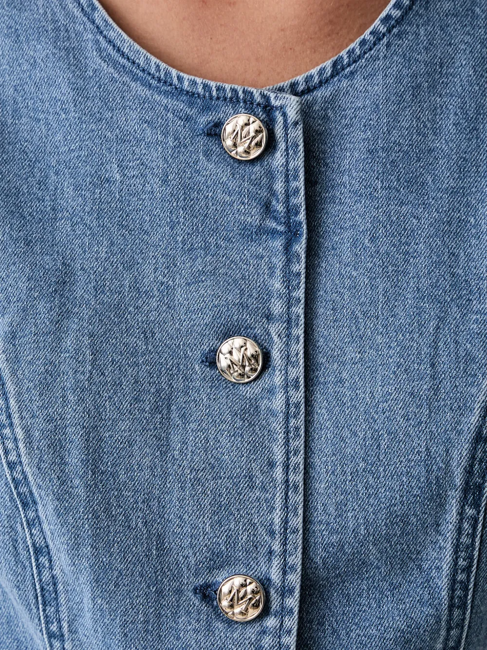 Morgan Denim top met knopen Blauw