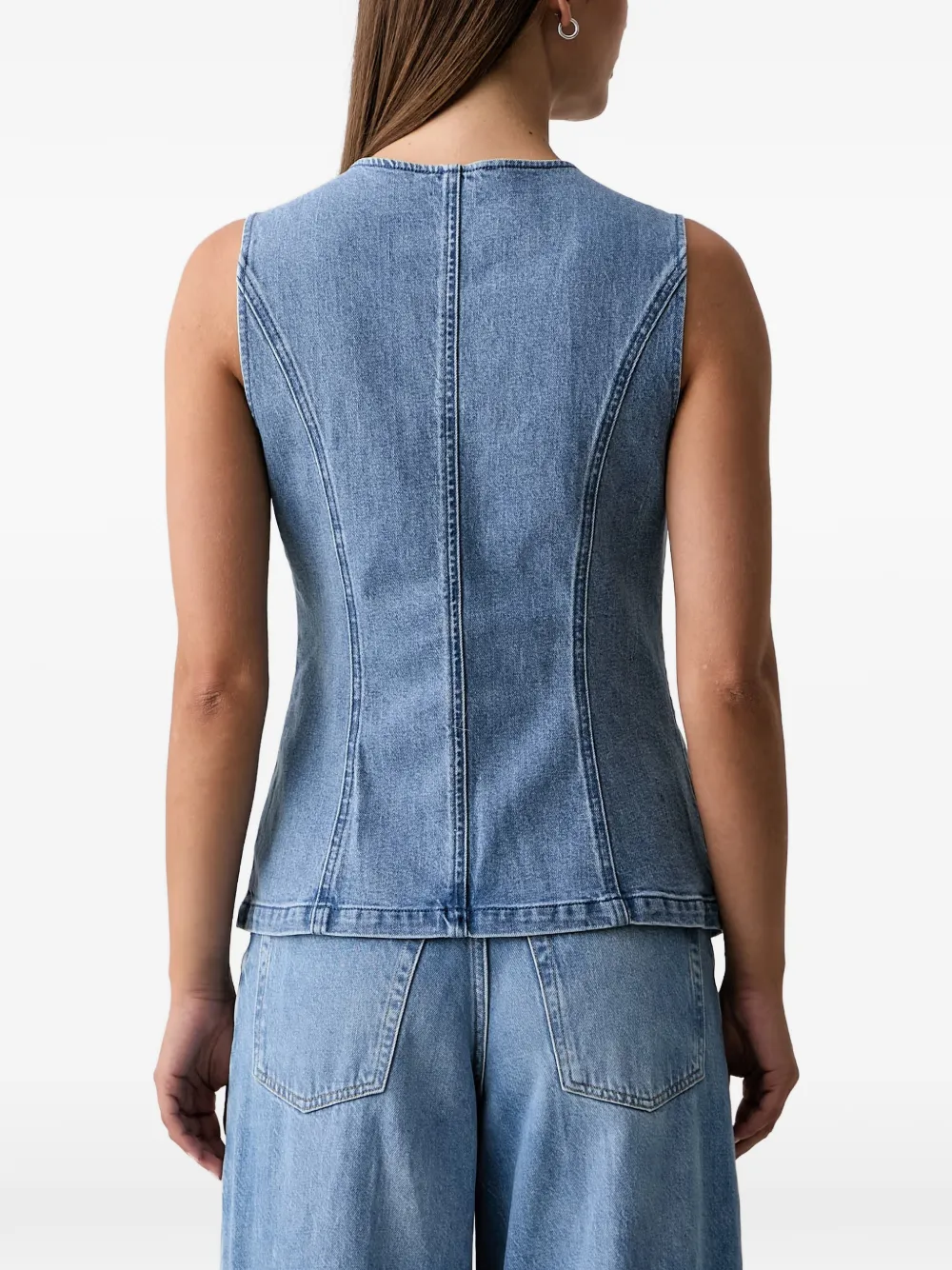 Morgan Denim top met knopen Blauw