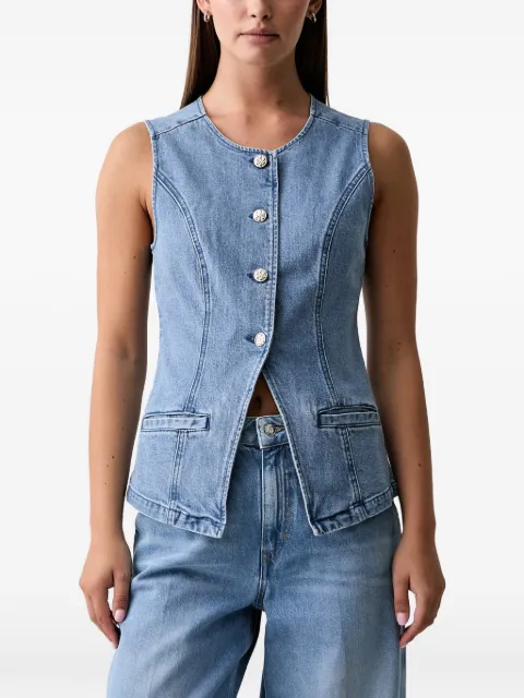 Morgan button-up denim top