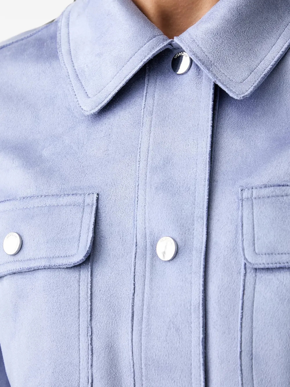Morgan Flap-pocket Cropped Jacket In Blau
