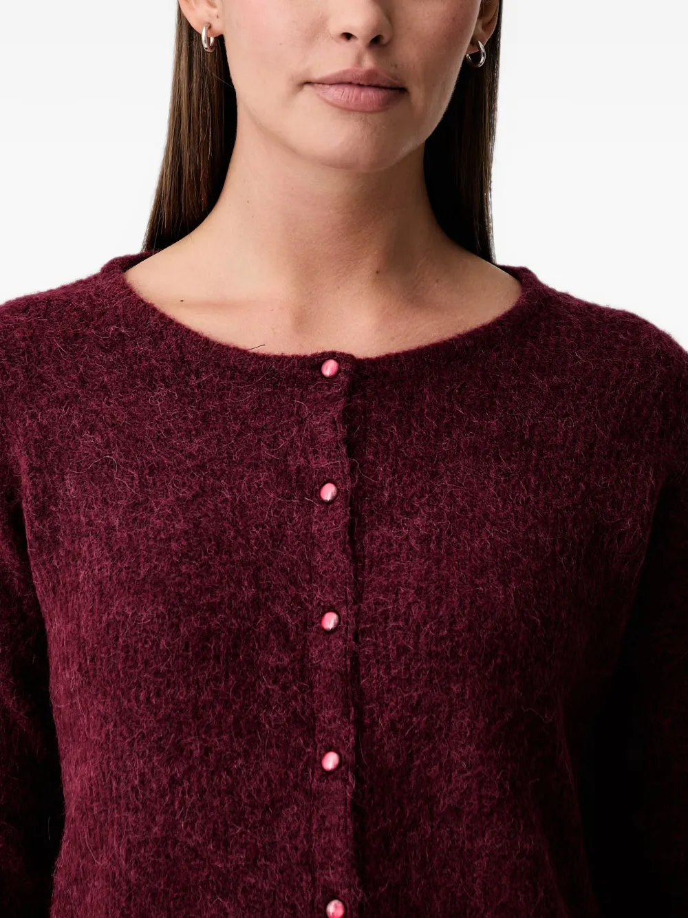 Mos Mosh MMAlmine geborsteld vest met knopen Rood