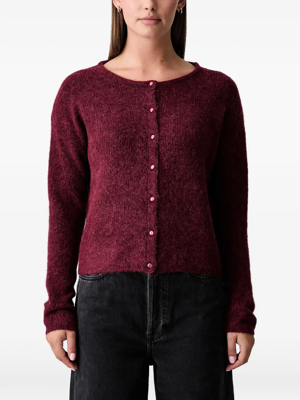 Mos Mosh MMAlmine brushed button-front cardigan