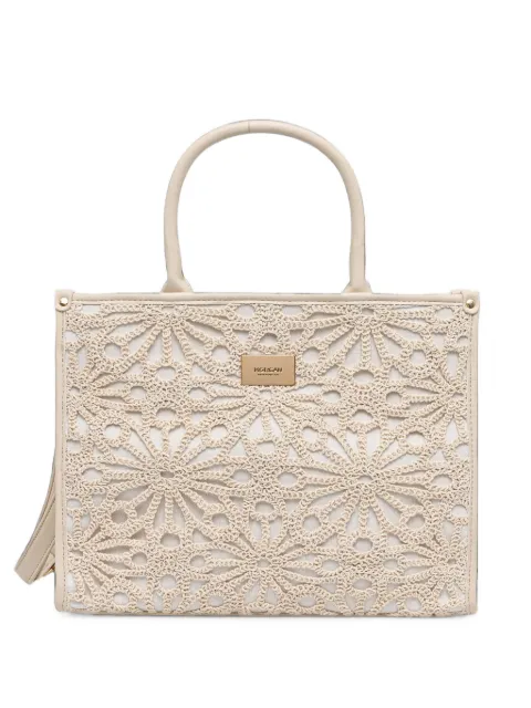 Morgan crochet-knit tote bag
