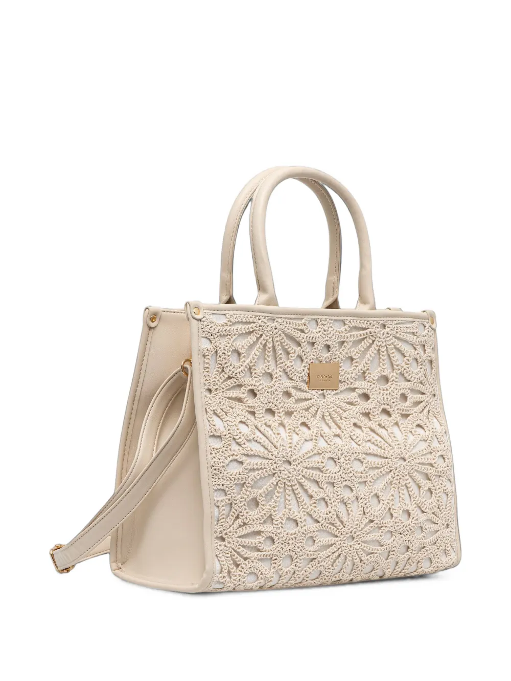 Morgan Gehaakte shopper Beige
