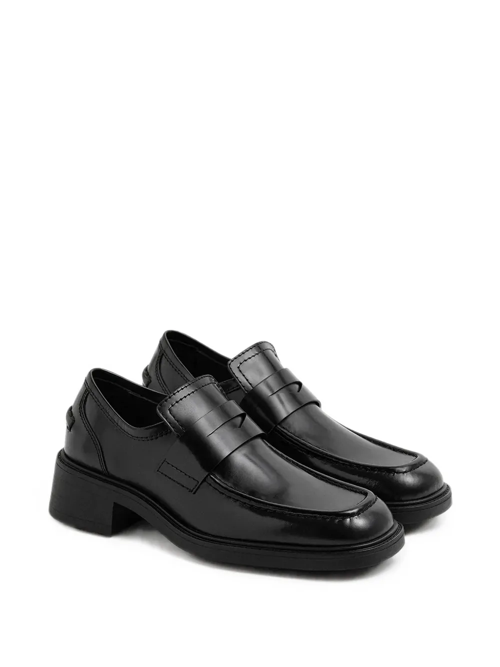 Miista Amelia square-toe block-heel loafers Zwart