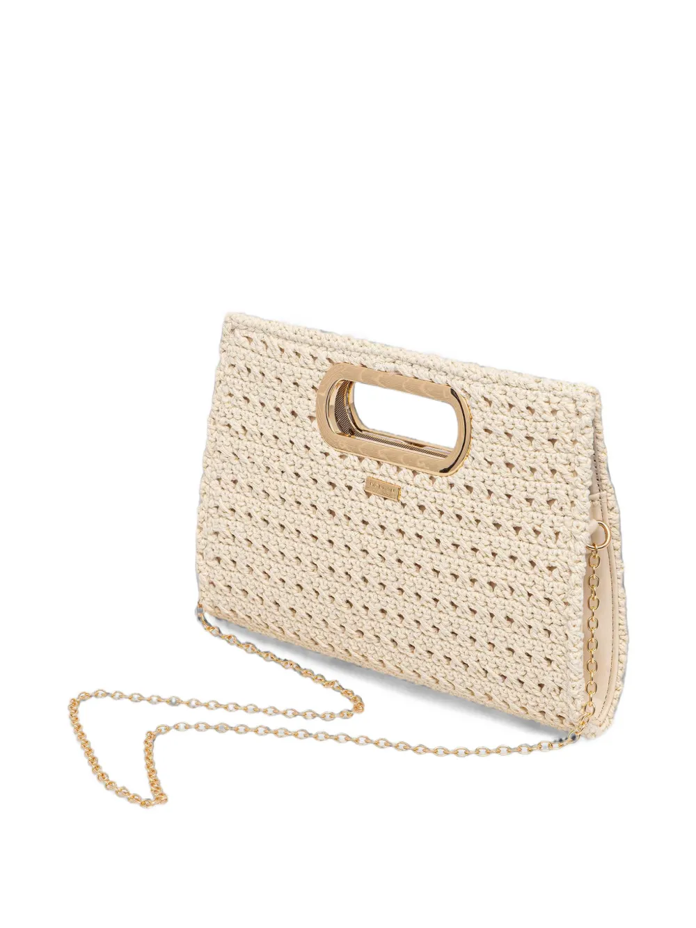 Morgan Gehaakte clutch met uitgesneden details Beige