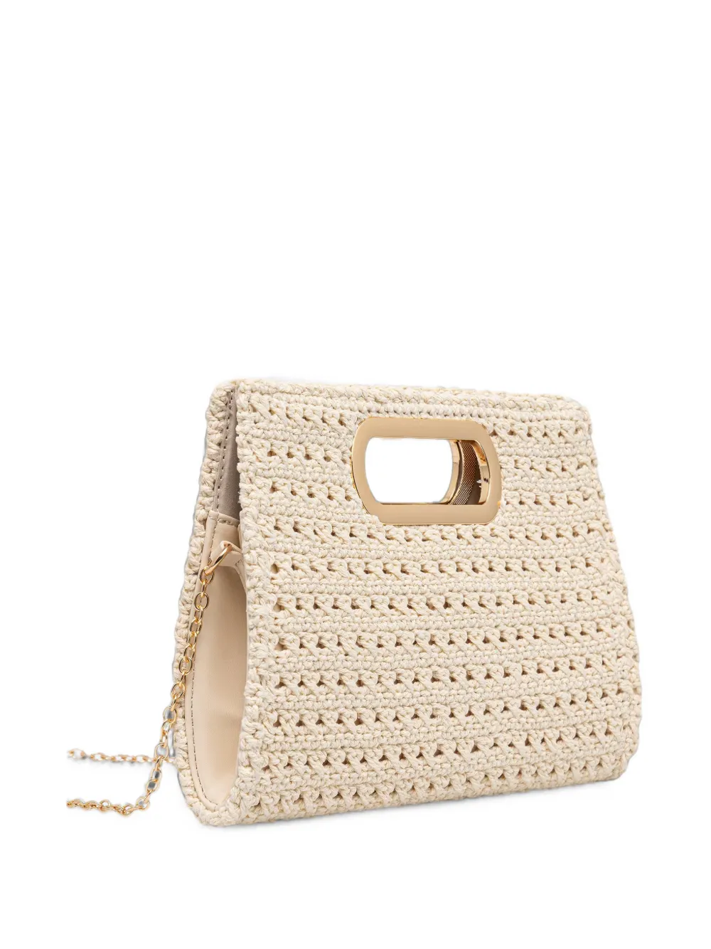 Morgan Gehaakte clutch met uitgesneden details Beige