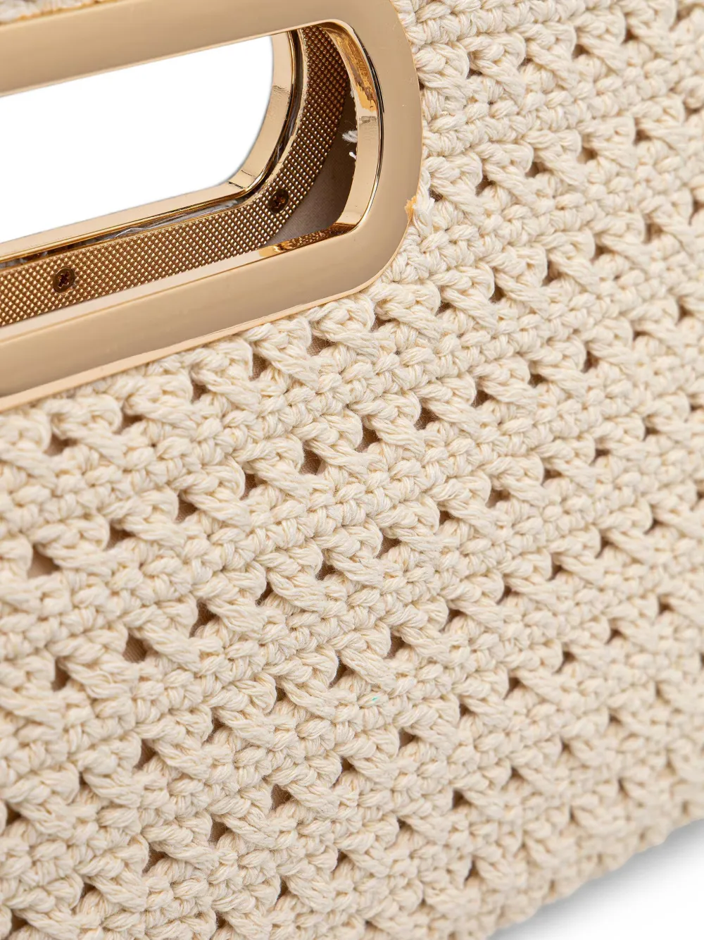 Morgan Gehaakte clutch met uitgesneden details Beige