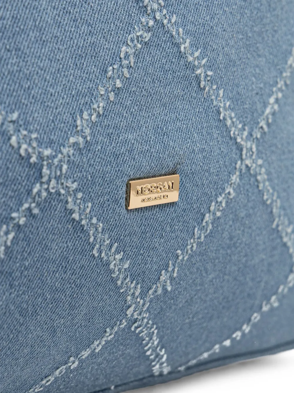 Morgan Denim gewatteerde shopper met ruitpatroon Blauw