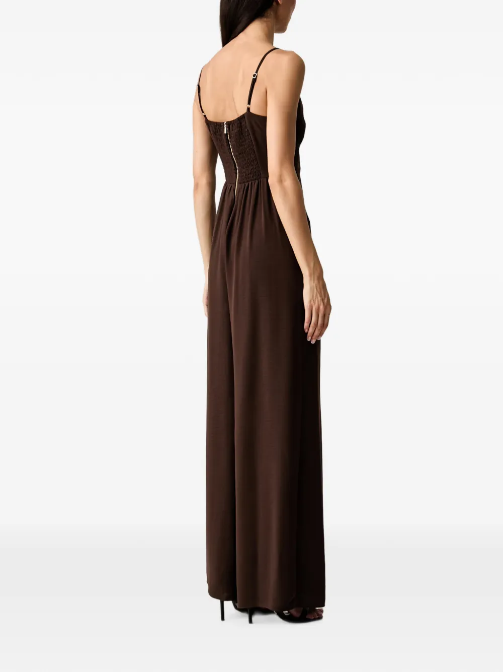 Morgan Jumpsuit met gedraaid detail en uitgesneden details Bruin
