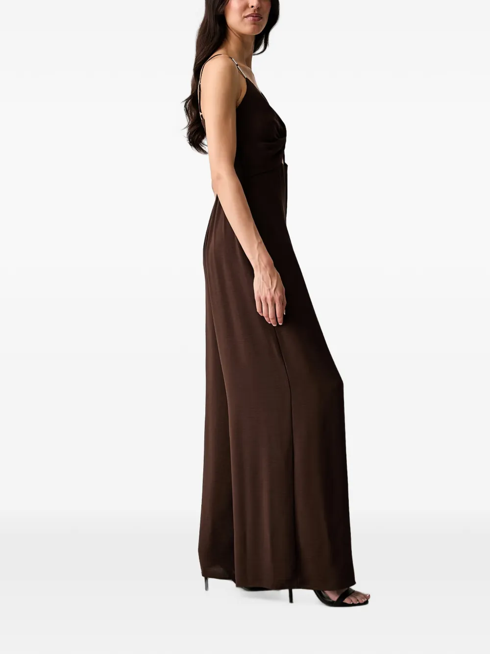 Morgan Jumpsuit met gedraaid detail en uitgesneden details Bruin