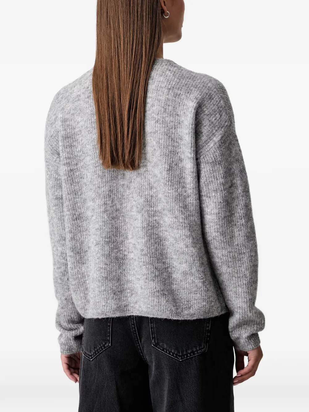 Mos Mosh MMAlmine gebreid vest met knopen Grijs
