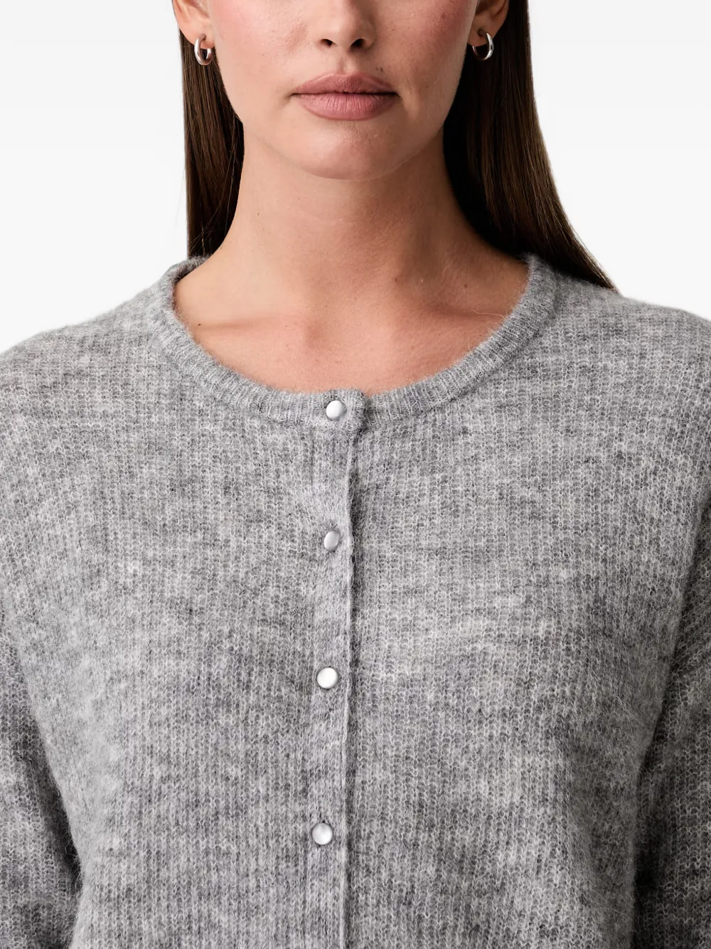 Mos Mosh MMAlmine gebreid vest met knopen Grijs