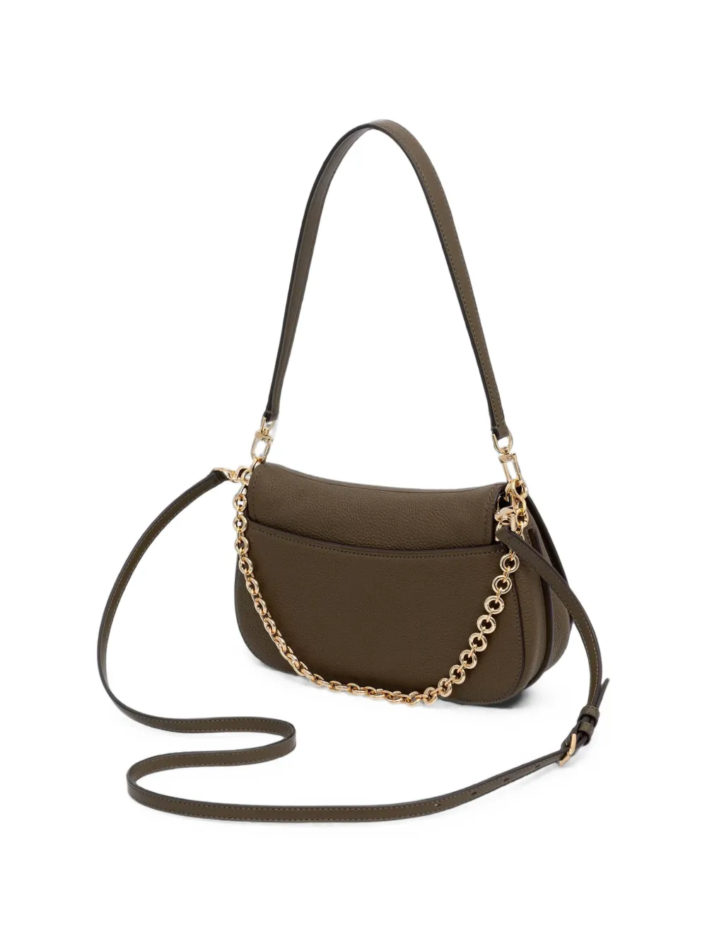 Michael Kors logo-plaque pebbled shoulder bag Bruin