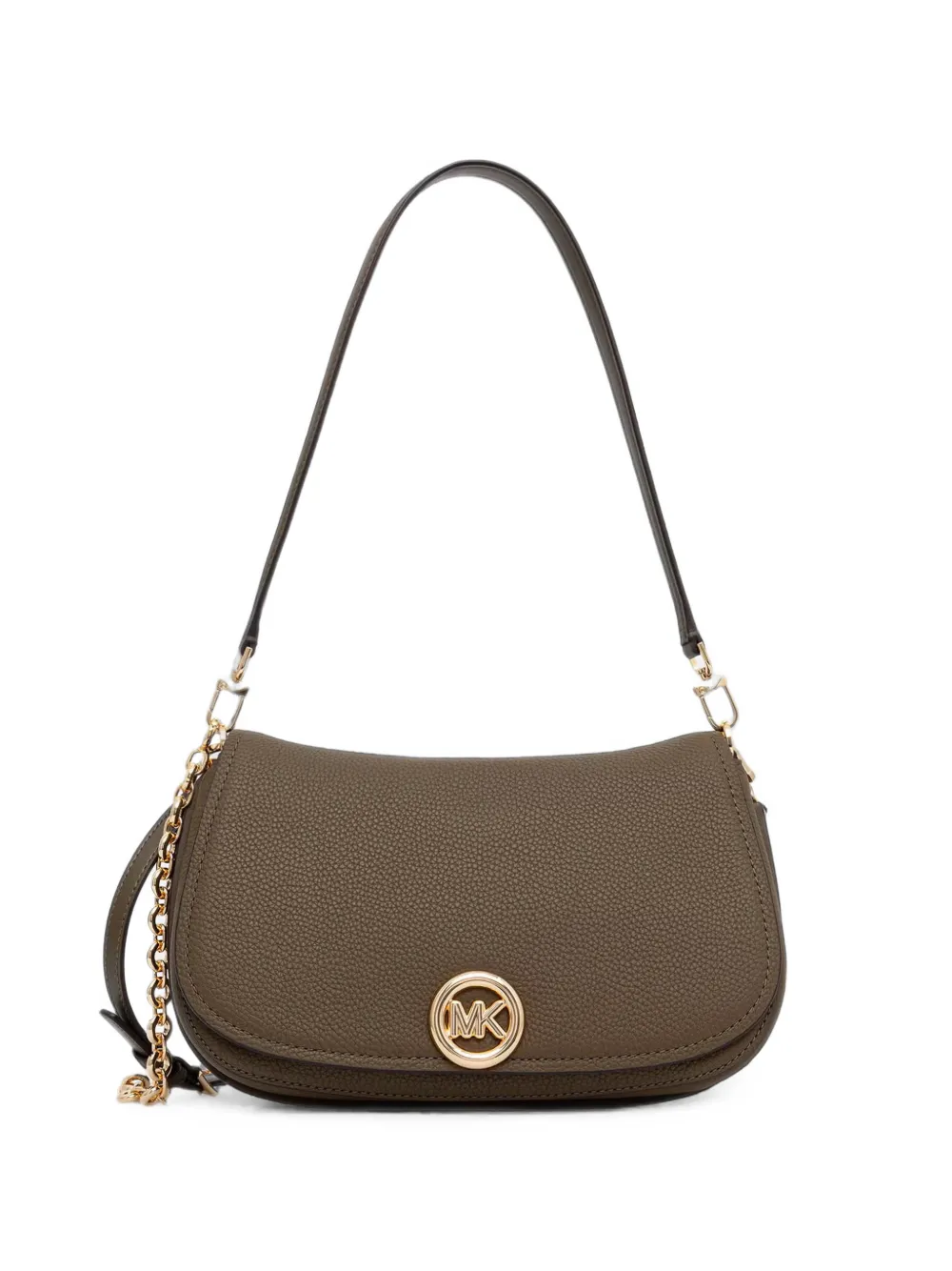 Michael Michael Kors logo-plaque pebbled shoulder bag - Marrone