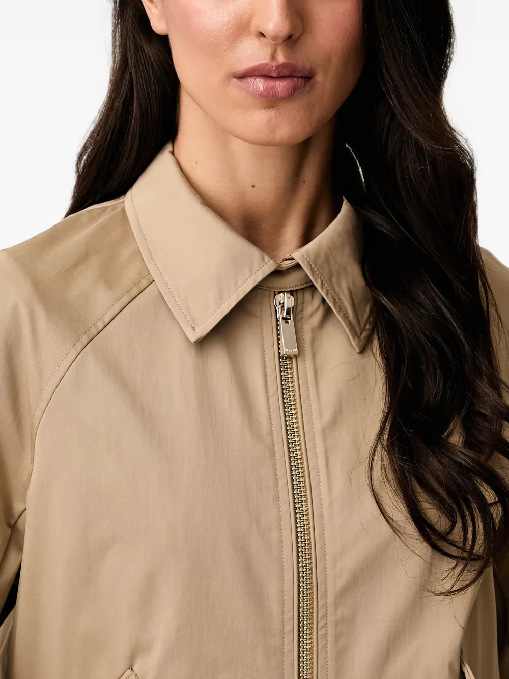 Morgan Shirtjack met elastische afwerking Beige
