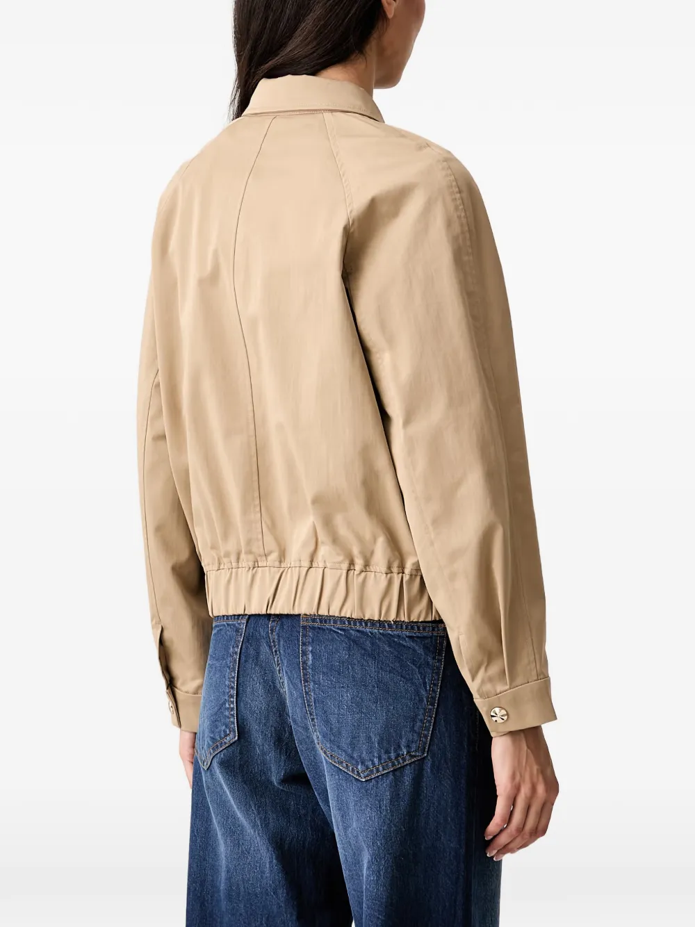 Morgan Shirtjack met elastische afwerking Beige