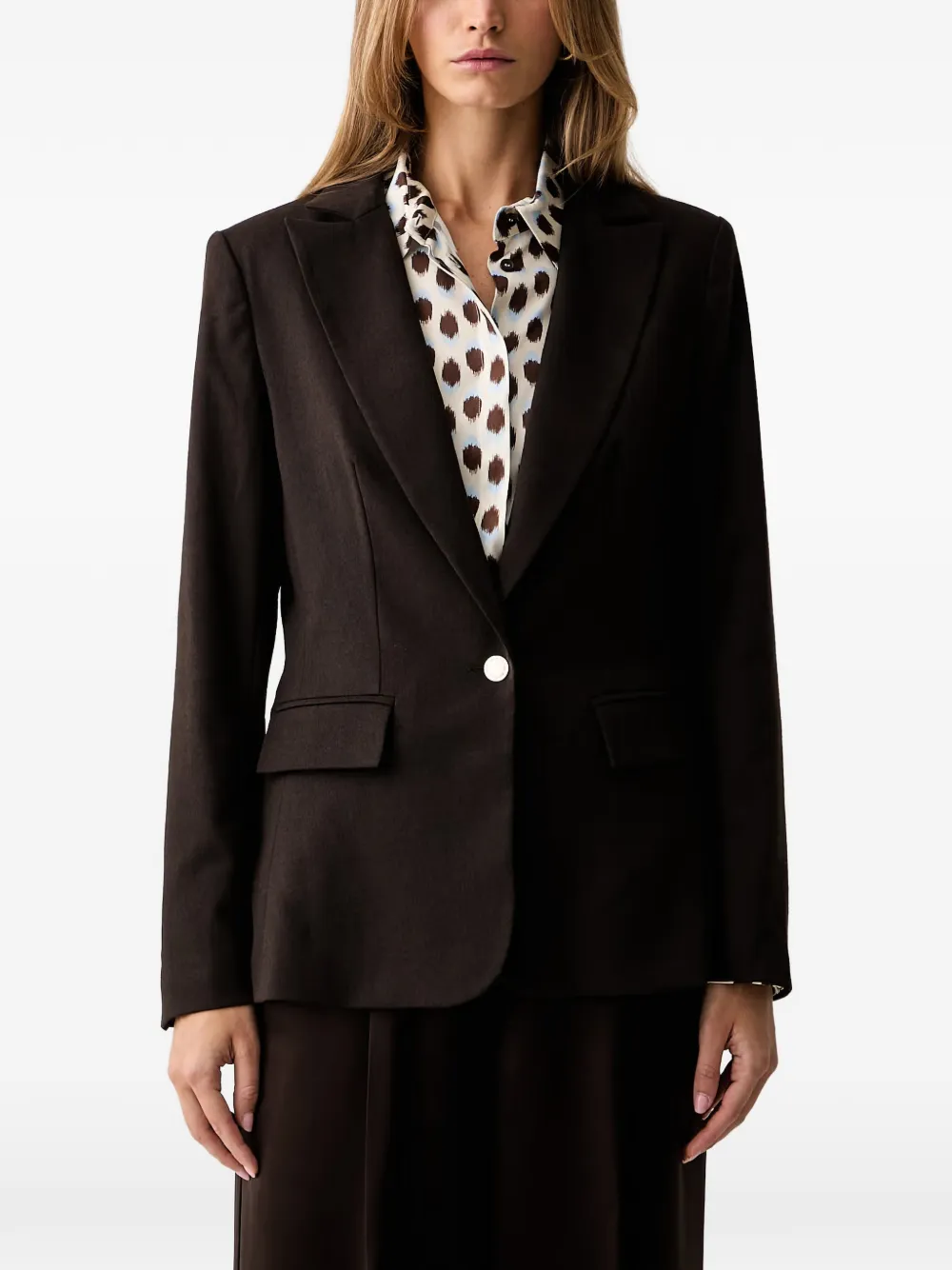 Morgan Logo-button Blazer In Braun