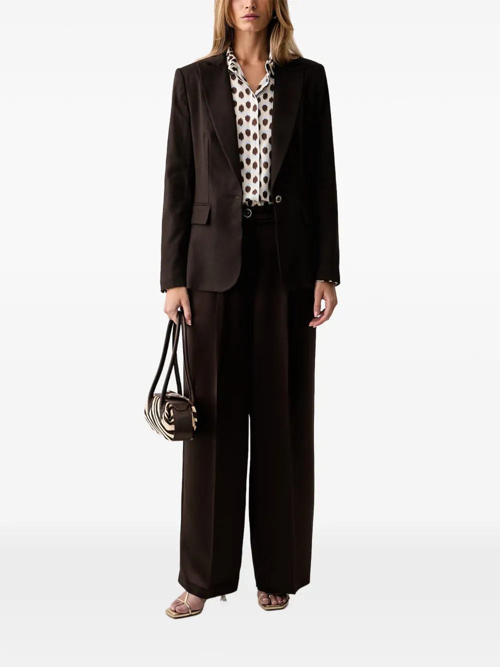 Morgan Blazer met logo-knoop Bruin