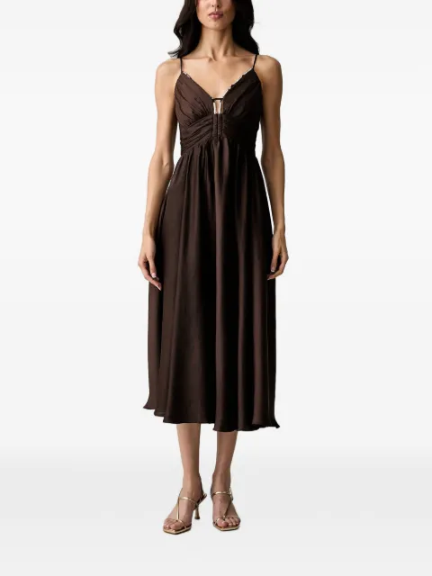 Morgan embellished gathered midi dress