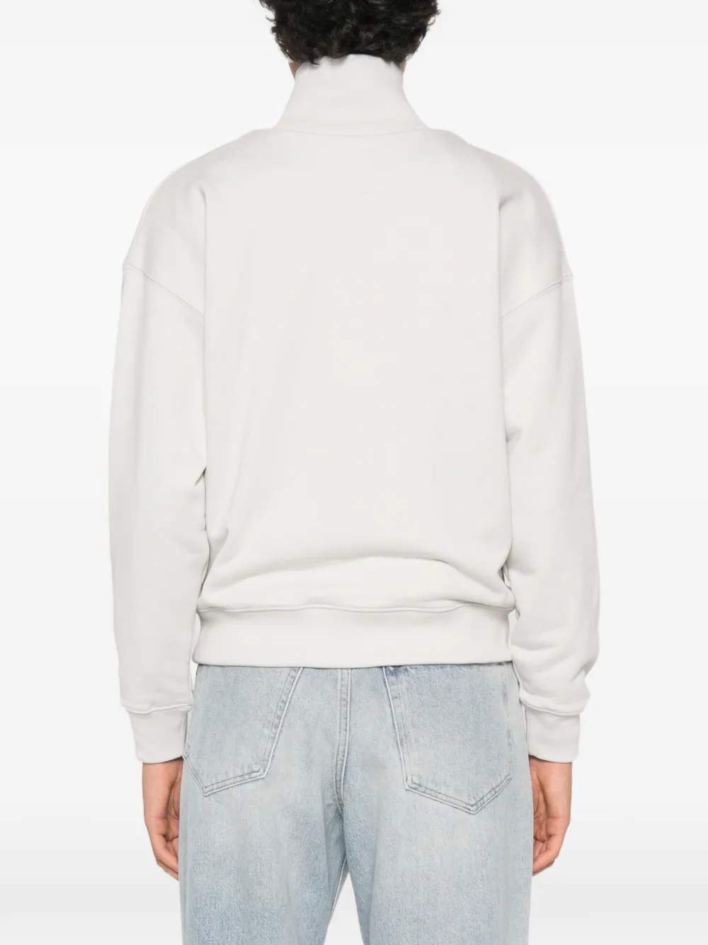 Maison Kitsuné Sweater met korte rits en Fox-patch Grijs